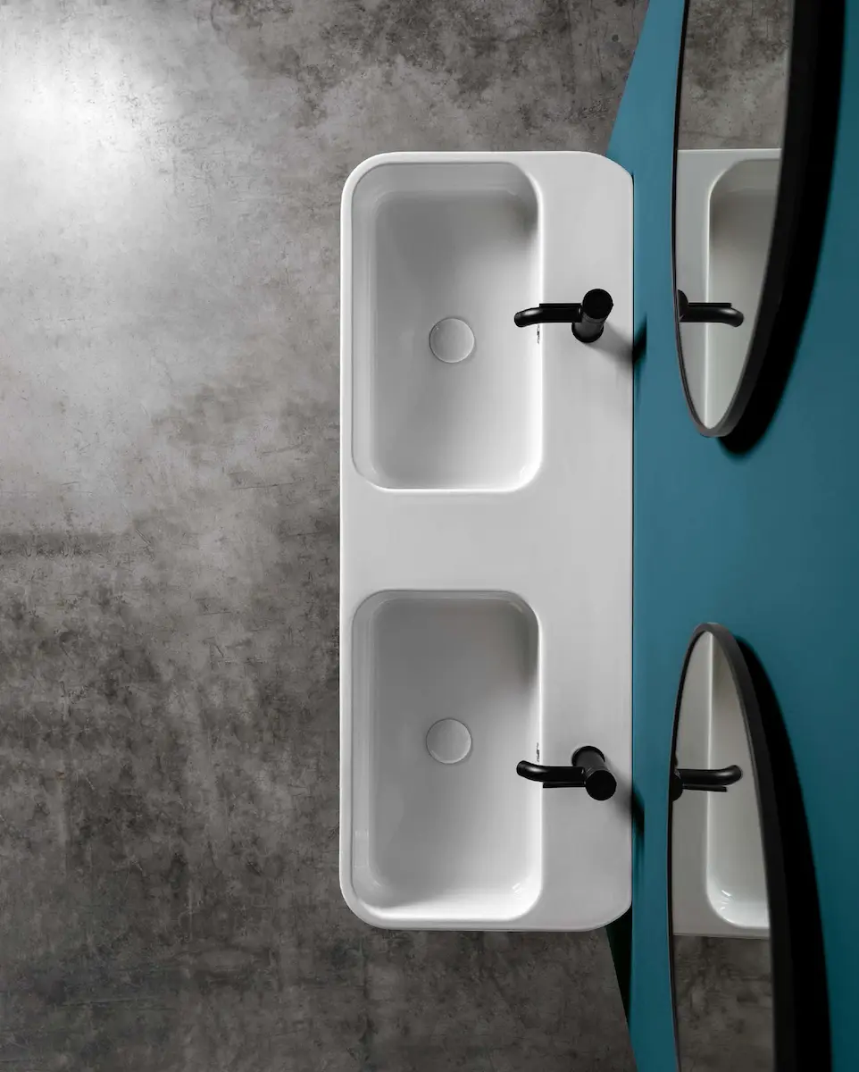 Lavabo cosa 120x45 cm con doppia vasca - Collezione Cosa | KoseDiCasa