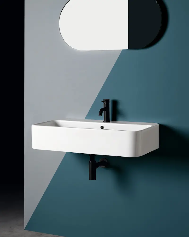 Lavabo 80×45 cm largo, da appoggio o sospeso | KoseDiCasa